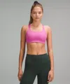 Lululemon Ultralu Square-neck Workout Bra Medium Support, B/c Cup In Pink
