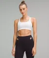 Lululemon Ultralu Square-neck Workout Bra Medium Support, B/c Cup In White