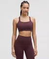 Lululemon Ultralu Square-neck Workout Bra Medium Support, D/dd Cup In Burgundy