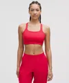 Lululemon Ultralu Square-neck Workout Bra Medium Support, D/dd Cup In Pink