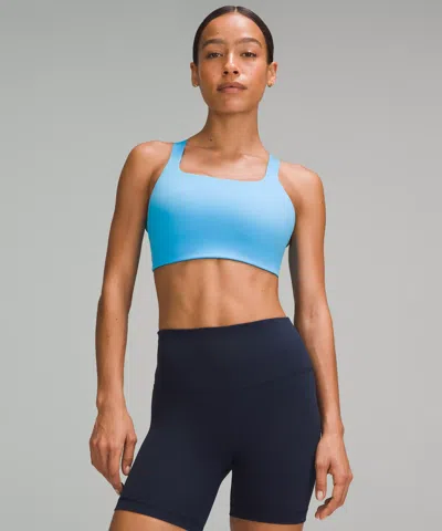 Lululemon Ultralu Square-neck Workout Bra Medium Support, D/dd Cup In Blue