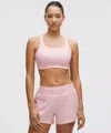 Lululemon Ultralu Square-neck Workout Bra In Pink