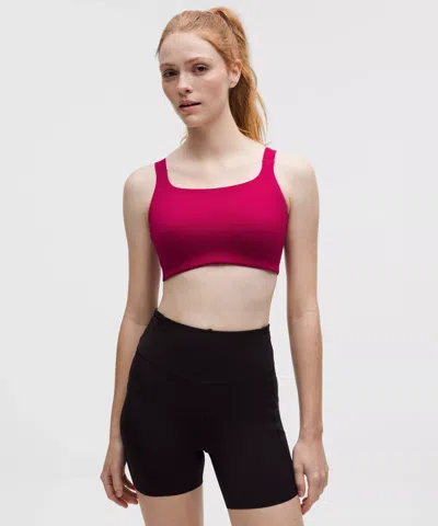 Lululemon Ultralu Square-neck Workout Bra In Pink