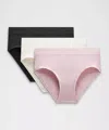 Lululemon Underease High-rise Bikini Underwear 3 Pack In Multi