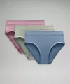 Lululemon Underease High-rise Bikini Underwear 3 Pack In Multi