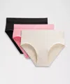 Lululemon Underease High-rise Bikini Underwear 3 Pack In Multi