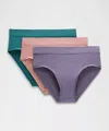 Lululemon Underease High-rise Bikini Underwear 3 Pack In Multi