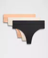 Lululemon Underease High-rise Thong Underwear 3 Pack In Multi