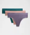 Lululemon Invisiwear Mid-rise Thong Underwear 3 Pack