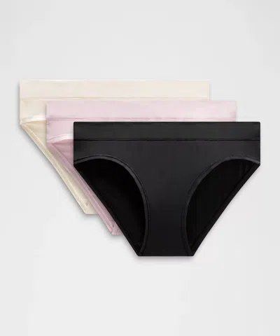 Lululemon Underease Mid-rise Bikini Underwear 3 Pack In Black