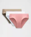 Lululemon Underease Mid-rise Bikini Underwear 3 Pack In Multi