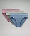 Lululemon Underease Mid-rise Bikini Underwear 3 Pack In Multi
