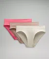 Lululemon Underease Mid-rise Bikini Underwear 3 Pack In Multi