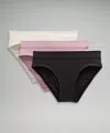 Lululemon Underease Mid-rise Bikini Underwear 3 Pack In Multi