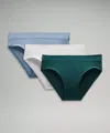Lululemon Underease Mid-rise Bikini Underwear 3 Pack In Multi