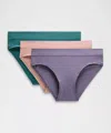 Lululemon Underease Mid-rise Bikini Underwear 3 Pack In Animal Print