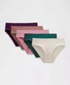 Lululemon Underease Mid-rise Bikini Underwear 5 Pack In Multi
