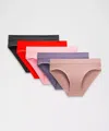 Lululemon Underease Mid-rise Bikini Underwear 5 Pack In Multi