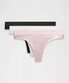 Lululemon Underease Mid-rise Thong Underwear 3 Pack In Multi