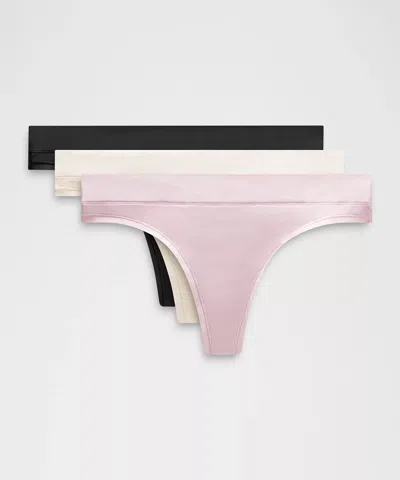 Lululemon Underease Mid-rise Thong Underwear 3 Pack In Multi