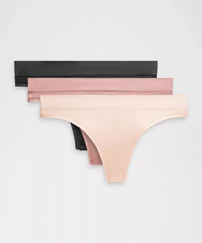 Lululemon Underease Mid-rise Thong Underwear 3 Pack In Animal Print