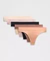 Lululemon Underease Mid-rise Thong Underwear 5 Pack In Multi