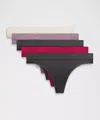 Lululemon Underease Mid-rise Thong Underwear 5 Pack In Multi