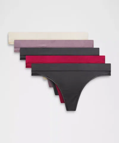 Lululemon Underease Mid-rise Thong Underwear 5 Pack
