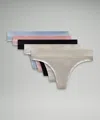 Lululemon Underease Mid-rise Thong Underwear 5 Pack In Multi