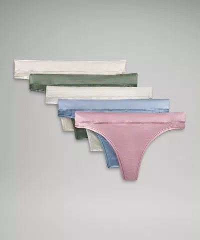 Lululemon Underease Mid-rise Thong Underwear 5 Pack