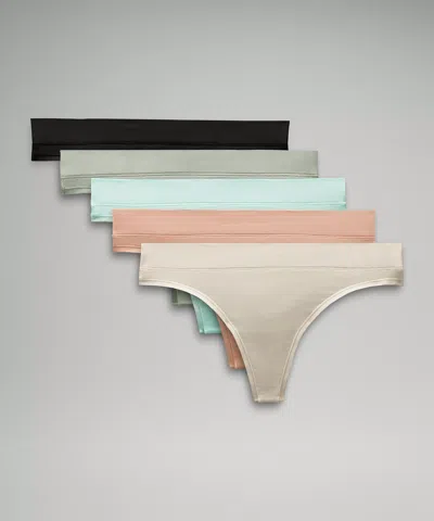 Lululemon Underease Mid-rise Thong Underwear 5 Pack