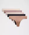 Lululemon Underease Mid-rise Thong Underwear In Multi