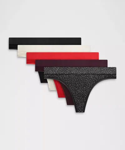 Lululemon Underease Mid-rise Thong Underwear In Multi