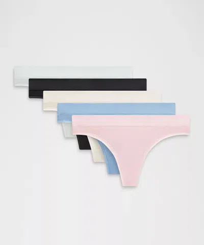 Lululemon Underease Mid-rise Thong Underwear In Multi