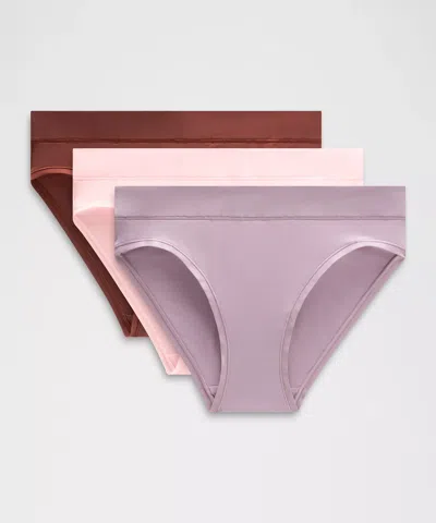 Lululemon Underease Mid-rise Bikini Underwear 3 Pack In Purple
