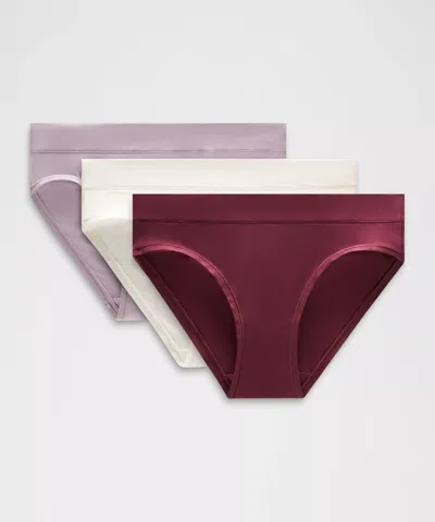 Lululemon Underease Mid-rise Bikini Underwear In Burgundy