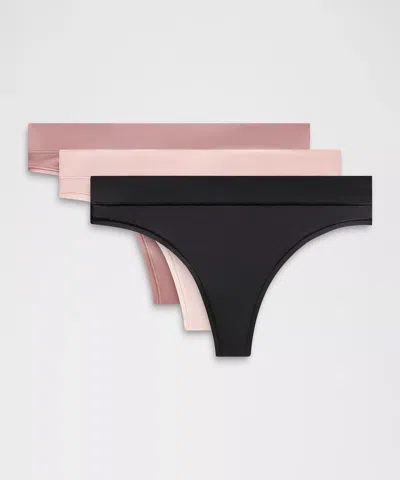Lululemon Underease Mid-rise Thong Underwear 3 Pack In Multi