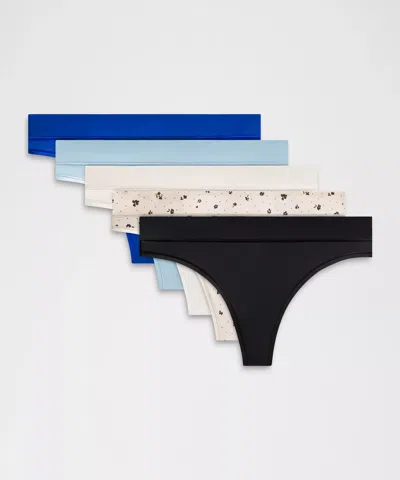 Lululemon Underease Mid-rise Thong Underwear 5 Pack In Animal Print