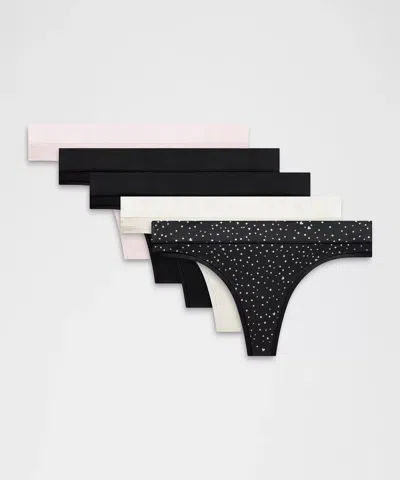 Lululemon Underease Mid-rise Thong Underwear In Black