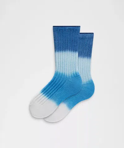 Lululemon Unisex Crew-length Ragg Socks In Blue