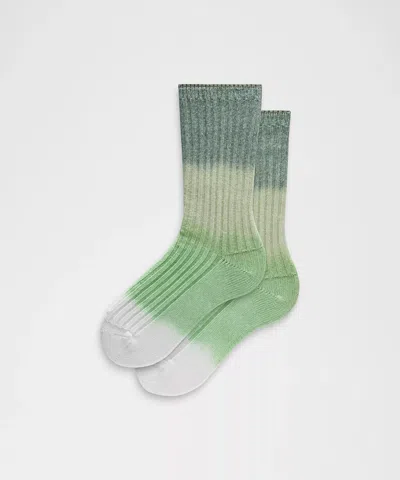Lululemon Unisex Crew-length Ragg Socks In Green