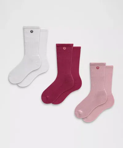Lululemon Unisex Daily Essential Crew Socks 3 Pack In Multi