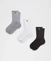 Lululemon Unisex Daily Essential Crew Socks 3 Pack In Animal Print