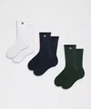 Lululemon Unisex Daily Essential Crew Socks 3 Pack In Animal Print