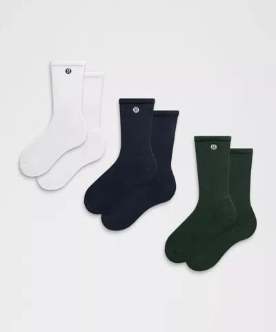 Lululemon Unisex Daily Essential Crew Socks 3 Pack In Animal Print