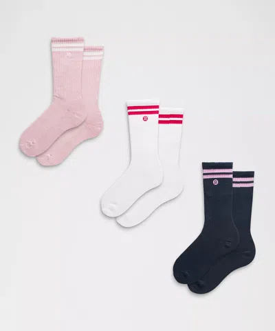 Lululemon Unisex Daily Essential Crew Socks 3 Pack Stripe