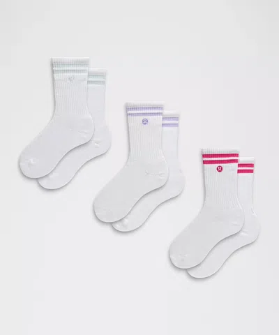 Lululemon Unisex Daily Essential Crew Socks 3 Pack Stripe