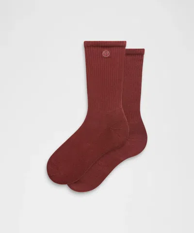 Lululemon Unisex Daily Essential Crew Socks In Brown