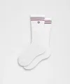 Lululemon Unisex Daily Essential Crew Socks Stripe In White