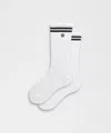 Lululemon Unisex Daily Essential Crew Socks Stripe In White